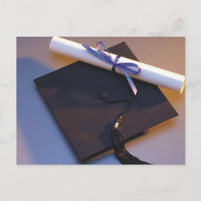 Studenten Hat och diplomat Meddelande Vykort (Framsida)