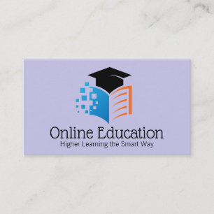 Studenten Hat Open Bok Online Logotyp Visitkort