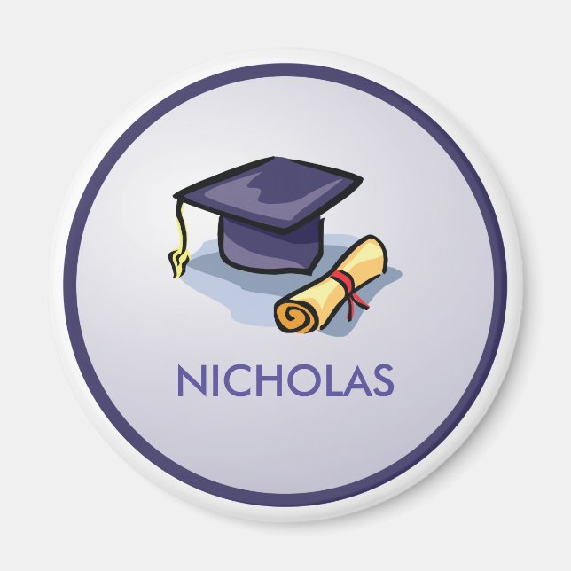 Studenten Hats i Luft, Anpassningsbar Round Gift Magnet (Framsidan)