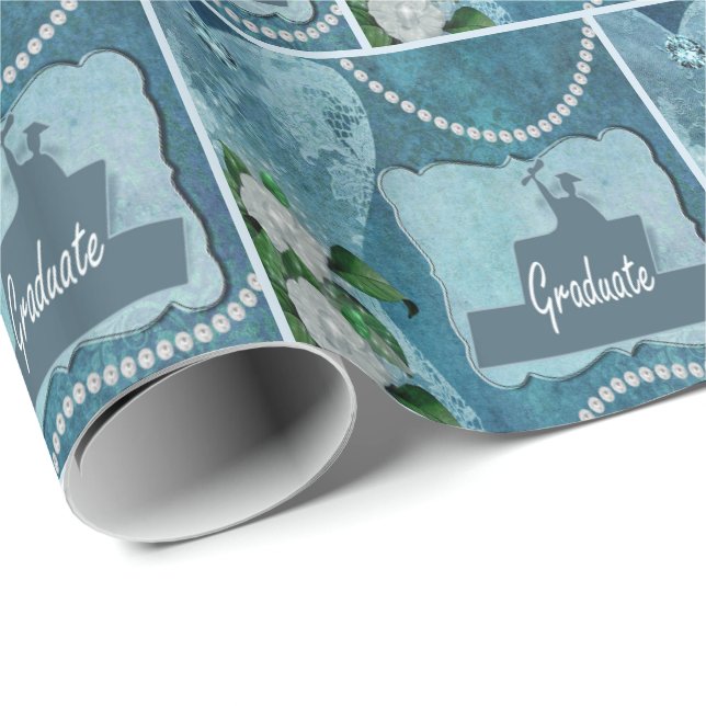 Studenten Heart Pearls Flowers Presentpapper (Rullad Hörn)