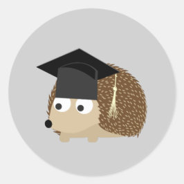 Studenten hedgehog runt klistermärke