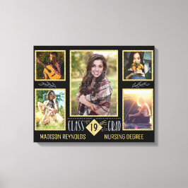 Studenten High School Grad Photo Collage Canvastryck