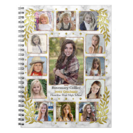 Studenten High School Photo Collage | Guld Marble Anteckningsbok