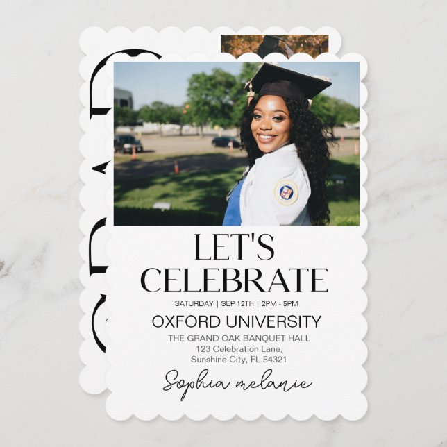 Studenten, högre Studenten 2025 Inbjudningar (Fram/baksida)