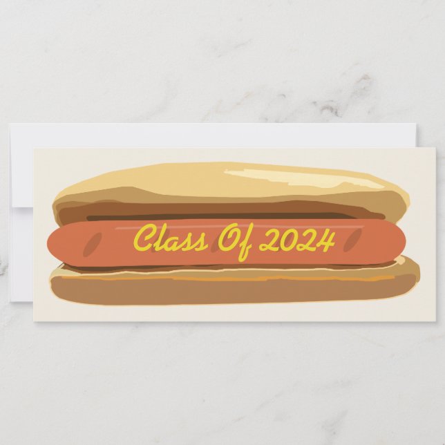 Studenten Hotdog med mansklarklass 2024 Inbjudningar (Framsida)