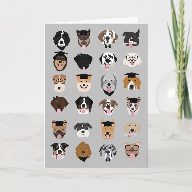 Studenten Hund Ansikte Kort (Framsida)