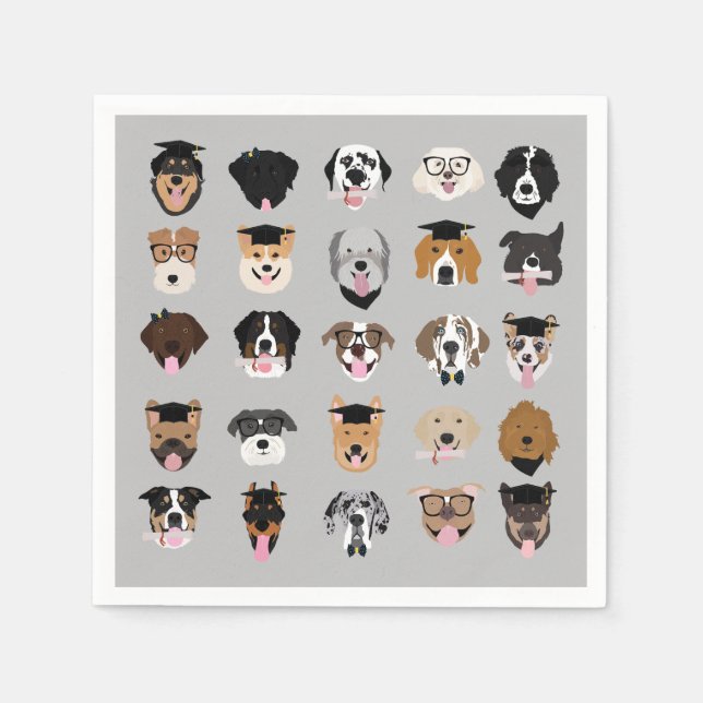 Studenten Hund Ansikte Pappersservett (Framsidan)