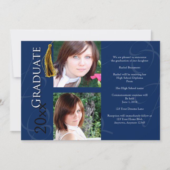 Studenten i blått meddelande inbjudningar (Framsida)