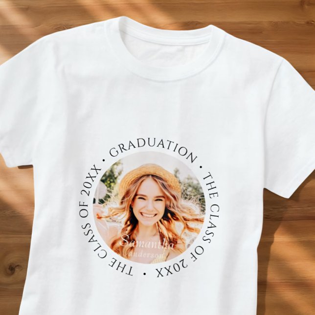Studenten i klassen 20XX Modern Simple Photo T Shirt (Skapare uppladdad)