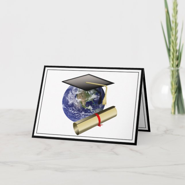 Studenten i världsklass - Sockel och gyllene diplo Kort (Framsida)