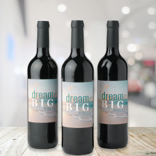Studenten inspirationerande Dream Big Tropical Bea Vinflaska Etikett