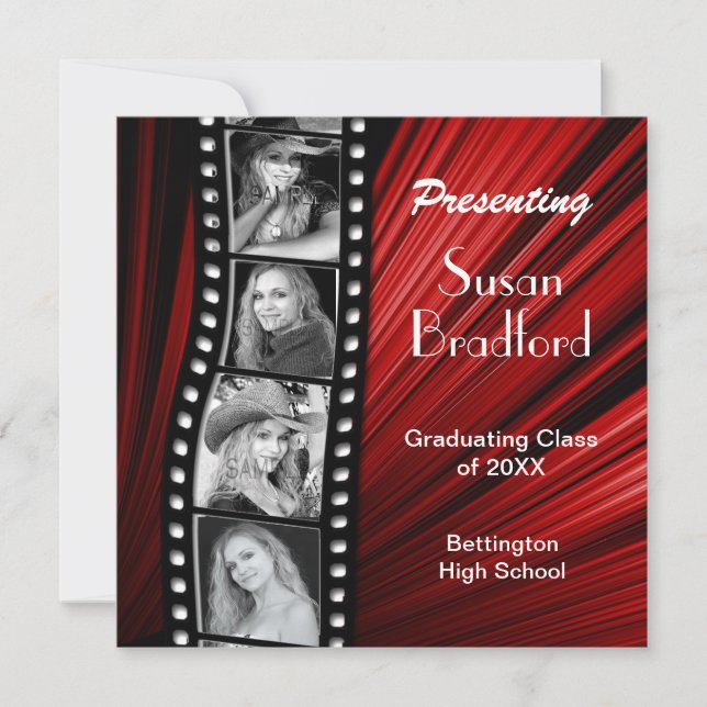 STUDENTEN INVITATION, filmremsor, foton/år Inbjudningar (Framsida)