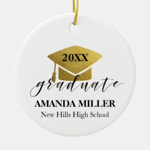 Studenten jul Ornament guld sockel