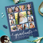 Studenten K-12 Modern skript Photo Collage Navy Pussel<br><div class="desc">Var stolt, gladd och visa den här milstolpen av din favoritgrad. Skapa det här gigantiska, bedövande, enkla, moderna, personlig high school studenten K - 12 fotosamlingpussel för att du alltid ska uppskatta det. En roligt, lekfull bild av handstil med vita skript och söta, lekande hjärtan, tillsammans med hennes namn, klassår...</div>