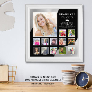 Studenten K-12 Photo Collage Black Brushed Silver Fototryck
