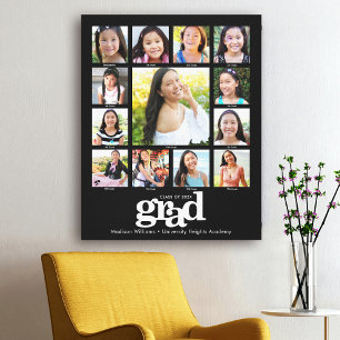 Studenten K-12 Photo Collage Modern Bold Black Canvastryck
