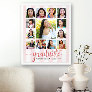 Studenten K-12 Photo Collage Ro Guld skript Poster