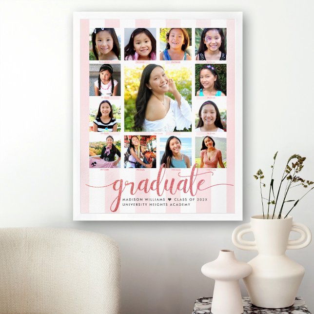 Studenten K-12 Photo Collage Ro Guld skript Poster (Skapare uppladdad)