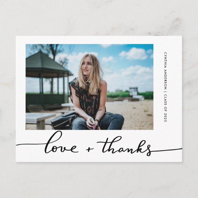 Studenten Kärlek och tack för Grad Photo Vykort (Framsida)