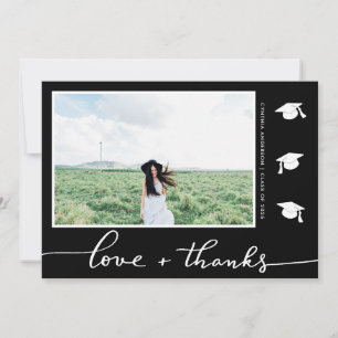Studenten Kärlek och tack för skriptfoto Svart