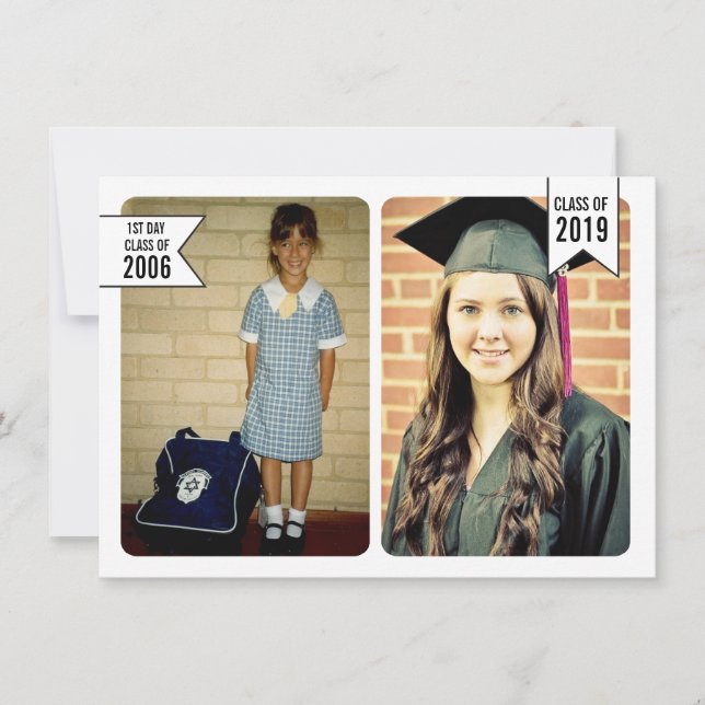 Studenten-klass 2019 Början till slut-foto Inbjudningar (Framsida)