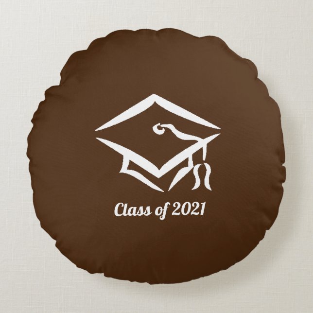 Studenten-klass 2021 BRNWHT Rund Kudde (Framsidan)