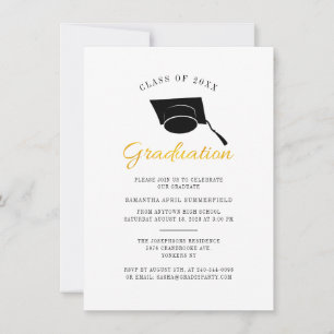 Studenten klass 2022 Modern minimalistisk grad Par Inbjudningar