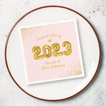 Studenten-klass 2023 Rosa Guld Bubons Anpassningsb