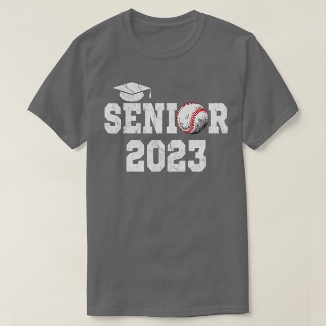 Studenten, klass 2023, Senior Baseball Player Grad T Shirt (Design framsida)