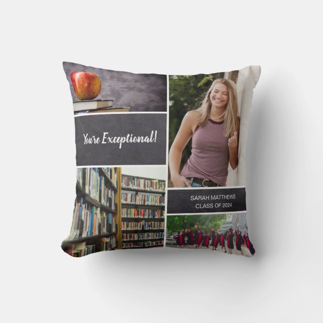 Studenten-klass 2024 Fotokollage Kudde (Framsida)