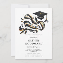 Studenten-klass 2024 illustration Grad Party Inbjudningar