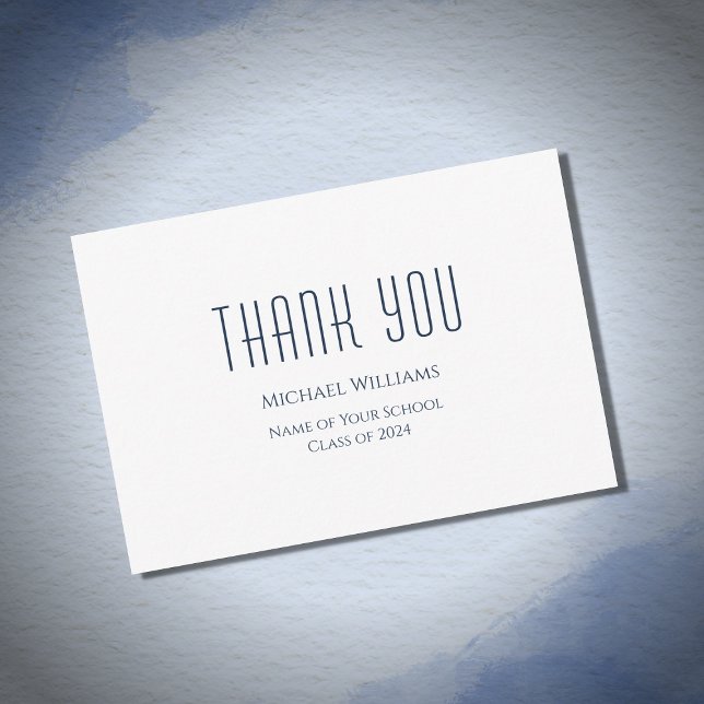 Studenten-klass 2024: Minimalistisk Tack Kort (Skapare uppladdad)