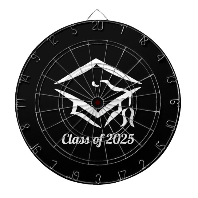 Studenten-klass 2025 BLKWHT-Anpassningsbarna år Darttavla (Framsidan)