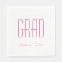 Studenten-klass 2025 enkel Rosa-typografi Pappersservett