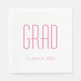 Studenten-klass 2025 enkel Rosa-typografi Pappersservett