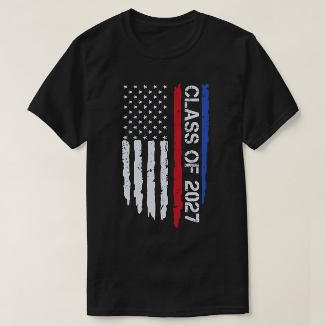 Studenten-klass 2027: USA:s högsta Flagga T Shirt (Design framsida)