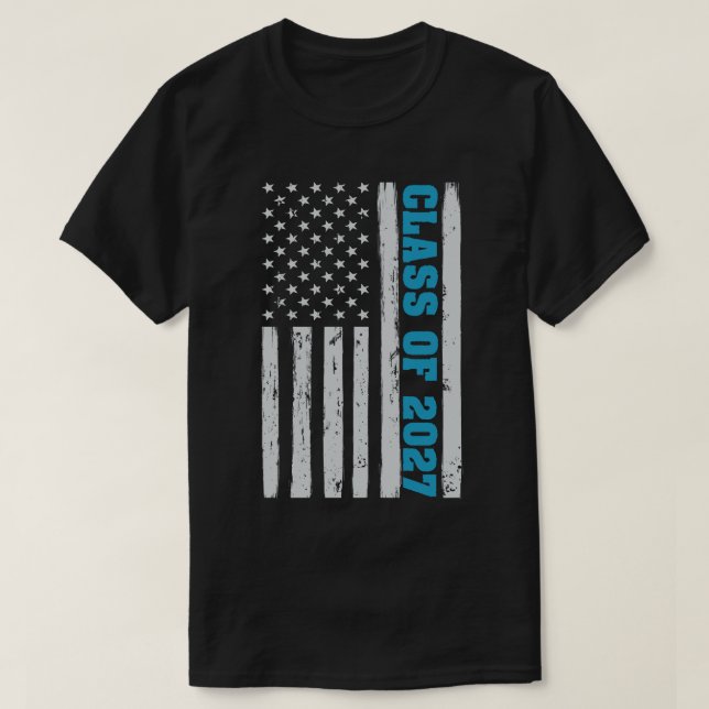 Studenten-klass 2027: USA:s högsta Flagga T Shirt (Design framsida)