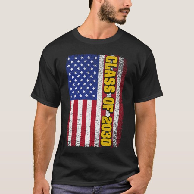 Studenten-klass 2030: USA:s högsta Flagga T Shirt (Framsida)