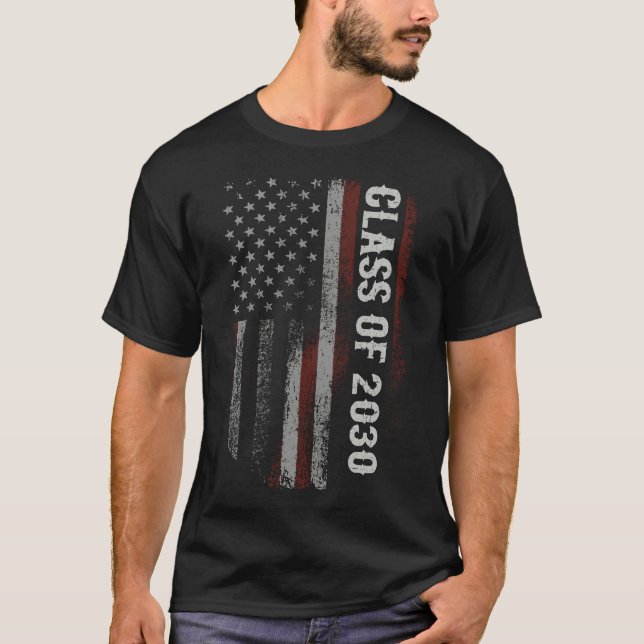Studenten-klass 2030: USA:s högsta Flagga T Shirt (Framsida)