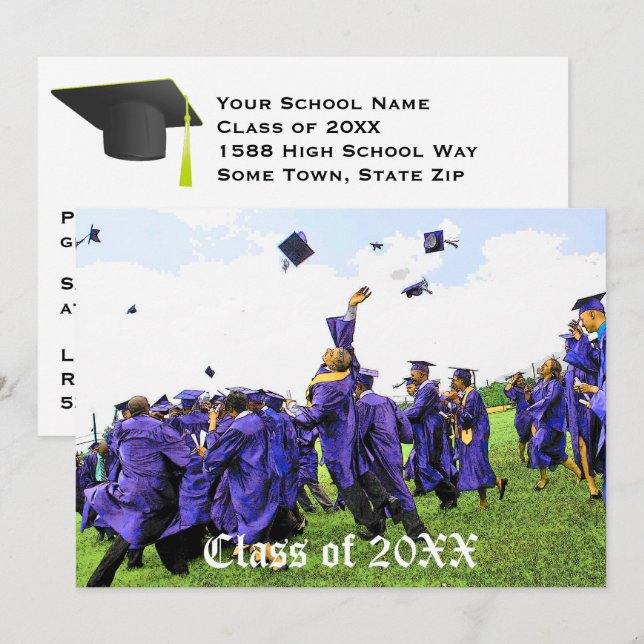 Studenten-klass 20XX Inbjudningar (Fram/baksida)