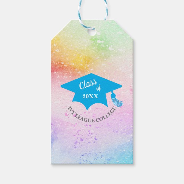 Studenten-klass 20XX Regnbågsbåge Presentetikett (Framsidan)