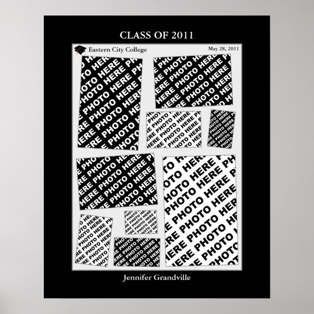 Studenten-klass för 2011 Photo Collage 1 Print Poster (Framsidan)