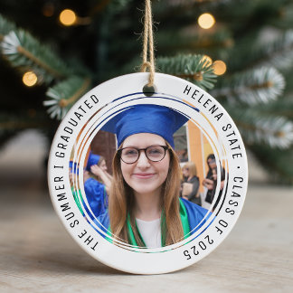 Studenten-klass för 2025 Photo Keepsaké Julgransprydnad Keramik