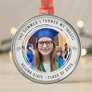 Studenten-klass för 2025 Photo Keepsaké Julgransprydnad Metall
