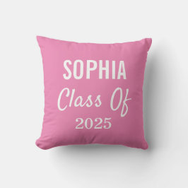 Studenten-klassen 2025 Rosa Modern Typografi Kudde