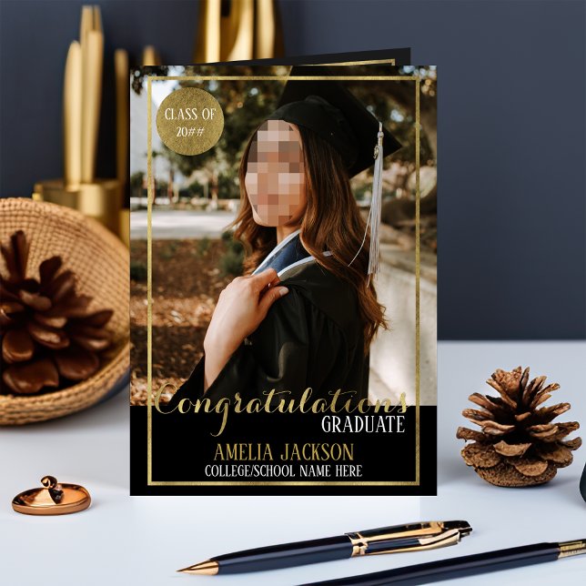 Studenten-kort för svarta och Guld Kort (Skapare uppladdad)