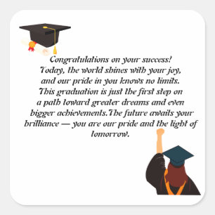 Studenten-kort Inspirationsoffert Klass av Fyrkantigt Klistermärke