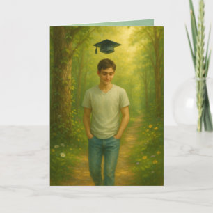 Studenten-kort med anpassningsbar och med brun hå tack kort