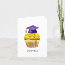 Studenten-kort, vattenfärgshölje med cupkaka
