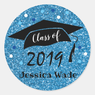 Studenten-kuvert Sticker Sälar Roligt Faux Glitter Runt Klistermärke